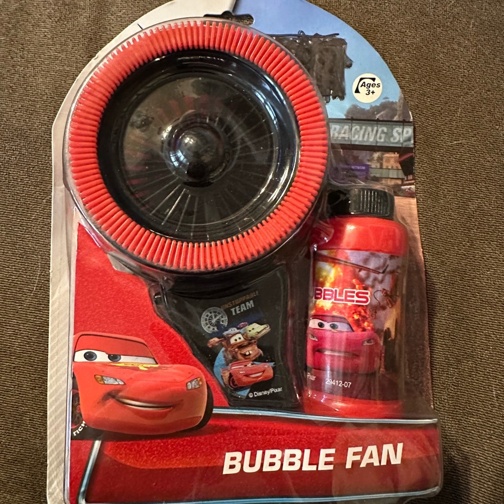 Cars Lightning McQueen Bubble Fan NEW